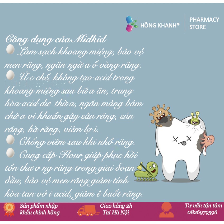 Xịt đánh bay sâu răng Midkid 30ml