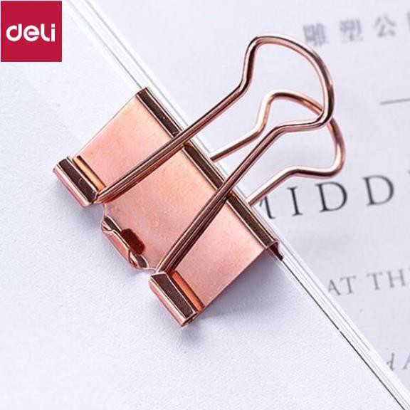 Bộ phụ kiện Deli - Set ghim vòng + ghim mũ + kẹp bướm - Mạ vàng hồng - 1 hộp - 78553 [Deli]
