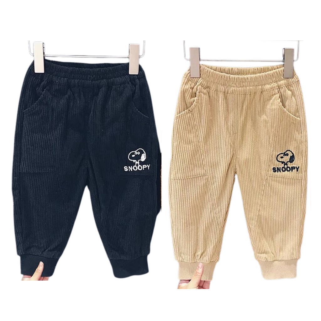 Quần Dài Cho Bé Chất Nhung Cao Cấp Thêu Chú Chó Snopy Cao Cấp Phong Cách Cho BÉ Trai Và BÉ Gái BINBON kids