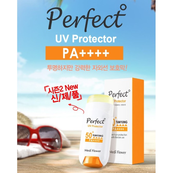 Medi flower perfect uv protector sunstick sunblock SPF50+ PA++++ 16ml [sunflower1968] // Sản xuất tại Hàn Quốc tấm che n