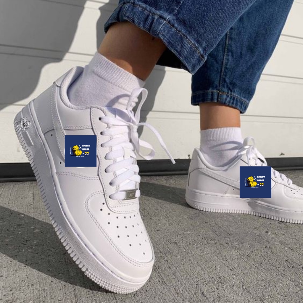Giày thể thao nam nữ A.F TRẮNG đế khâu, móc sắt, da mịn, tăng chiều cao, sneaker nam nữ