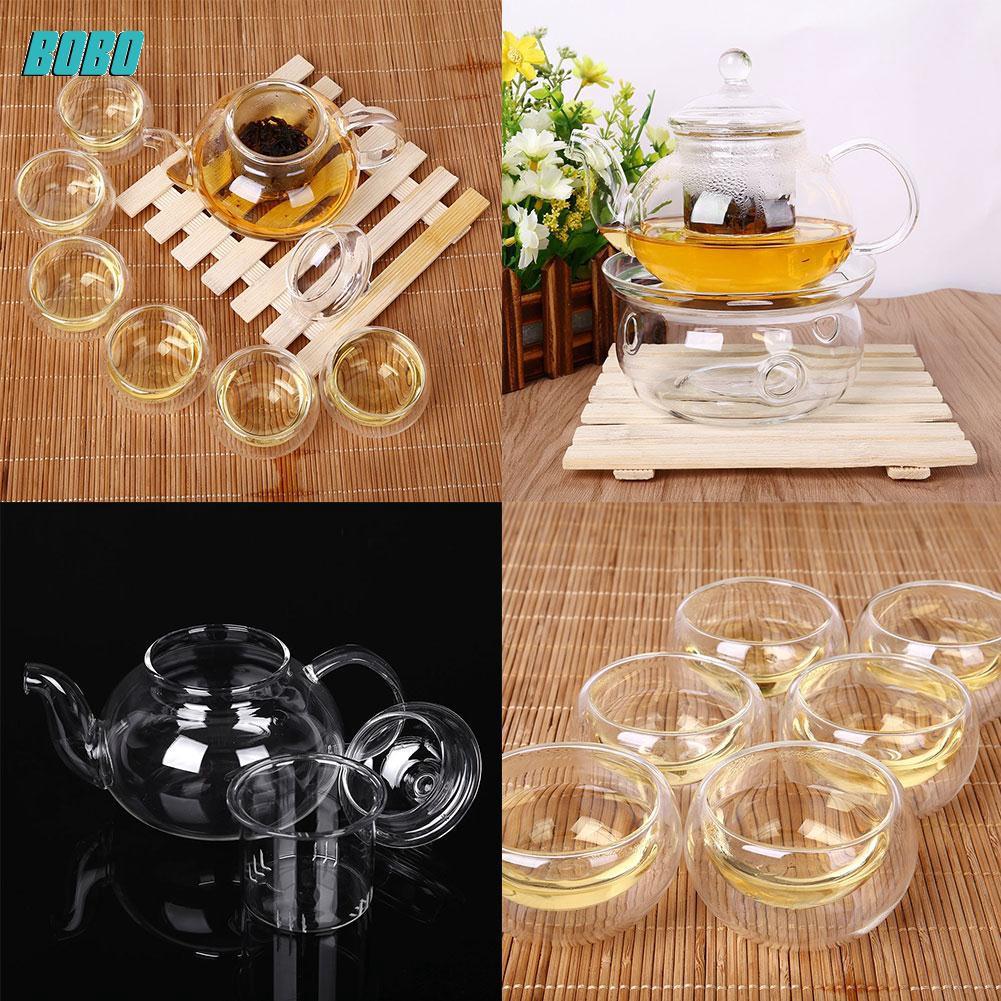 Set bộ dụng cụ pha trà bằng thủy tinh trong suốt chịu nhiệt cao cấp