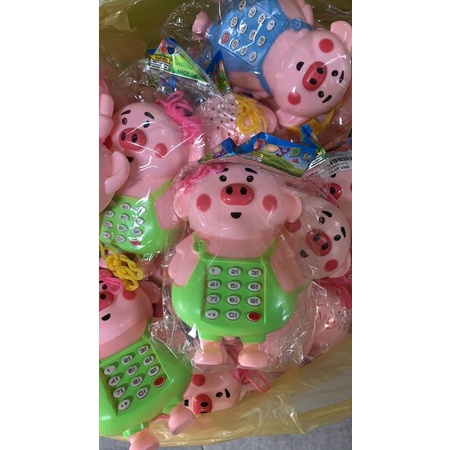 Sale !!! Đồ chơi điện thoại pikachu - lợn heo đáng yêu chạy pin phát nhạc cho bé