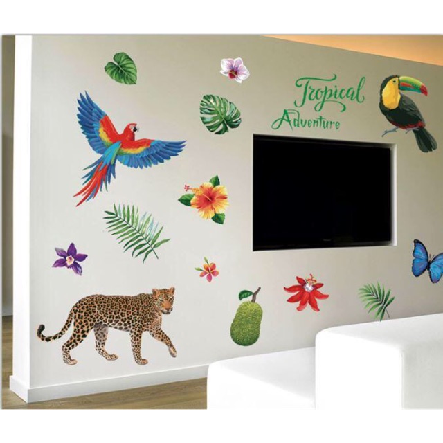 Decal dán tường Báo nhiệt đới