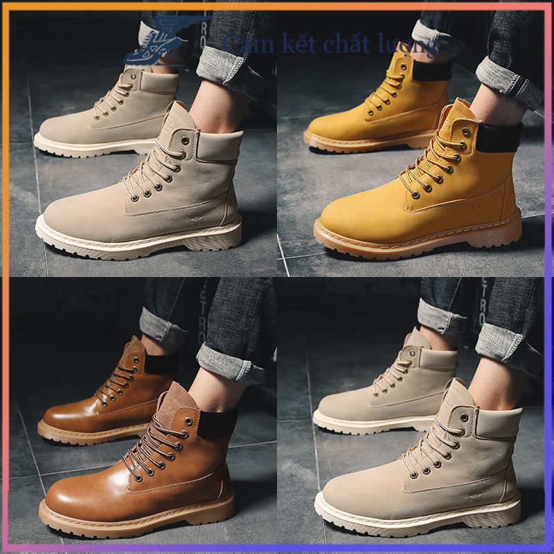 Giày Bốt Martin Da Cổ Thấp Tăng Chiều Cao Phong Cách Âu Mỹ Thời Trang Mùa Thu 2022 Cho Nam Size 35-44