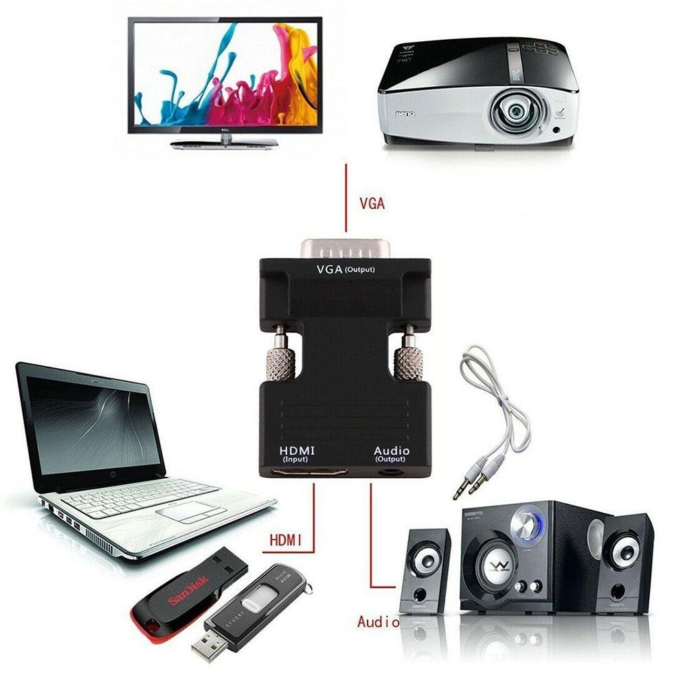 BEBETTERM Cáp ChuyểN ĐổI HDMI Sang VGA Cho MàN HìNh Laptop / PC / TV / MáY ChiếU
