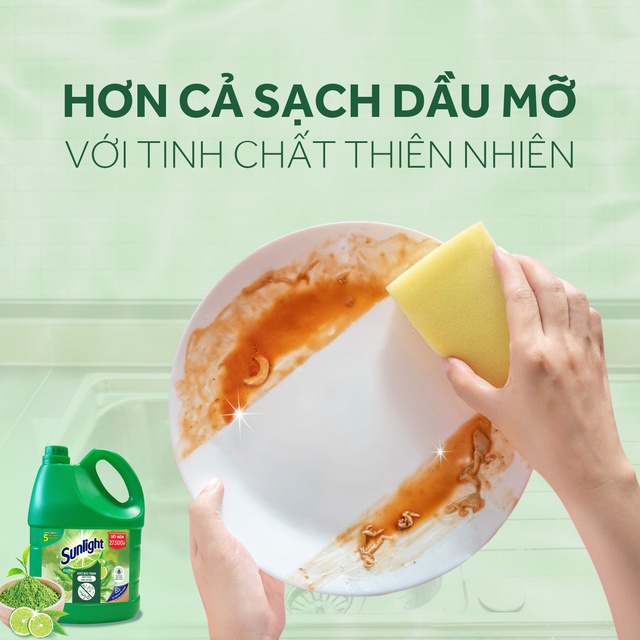 Nước rửa chén sunlight matcha trà nhật chai 3.6kg mới - ảnh sản phẩm 9