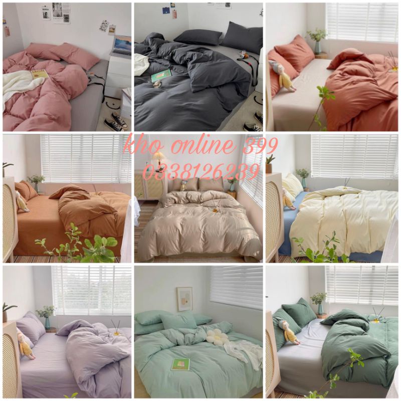 [GIÁ HỦY DIỆT] set 4 món chăn ga gối tici notag hàn quốc đủ kích thước ga trải giường 1m6, 1m8, 2mx2m