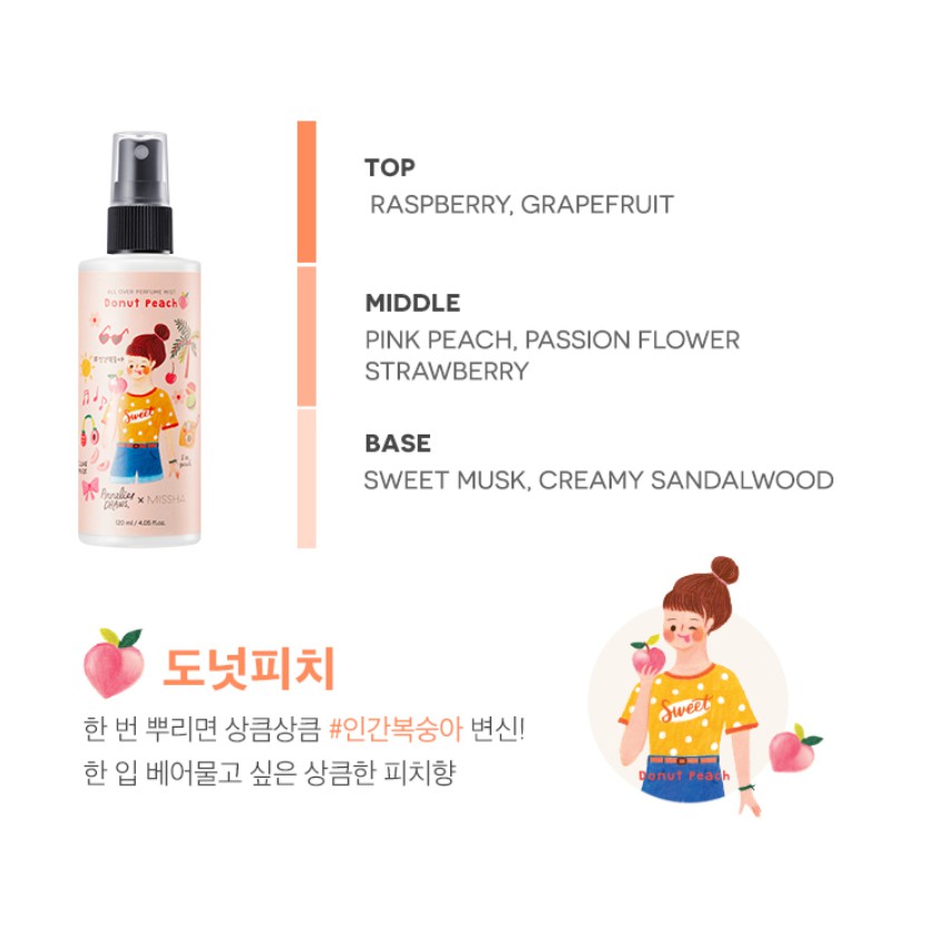 XỊT BODY MIST MISSHA MÙI VÀ VỎ SIÊU CUTE
