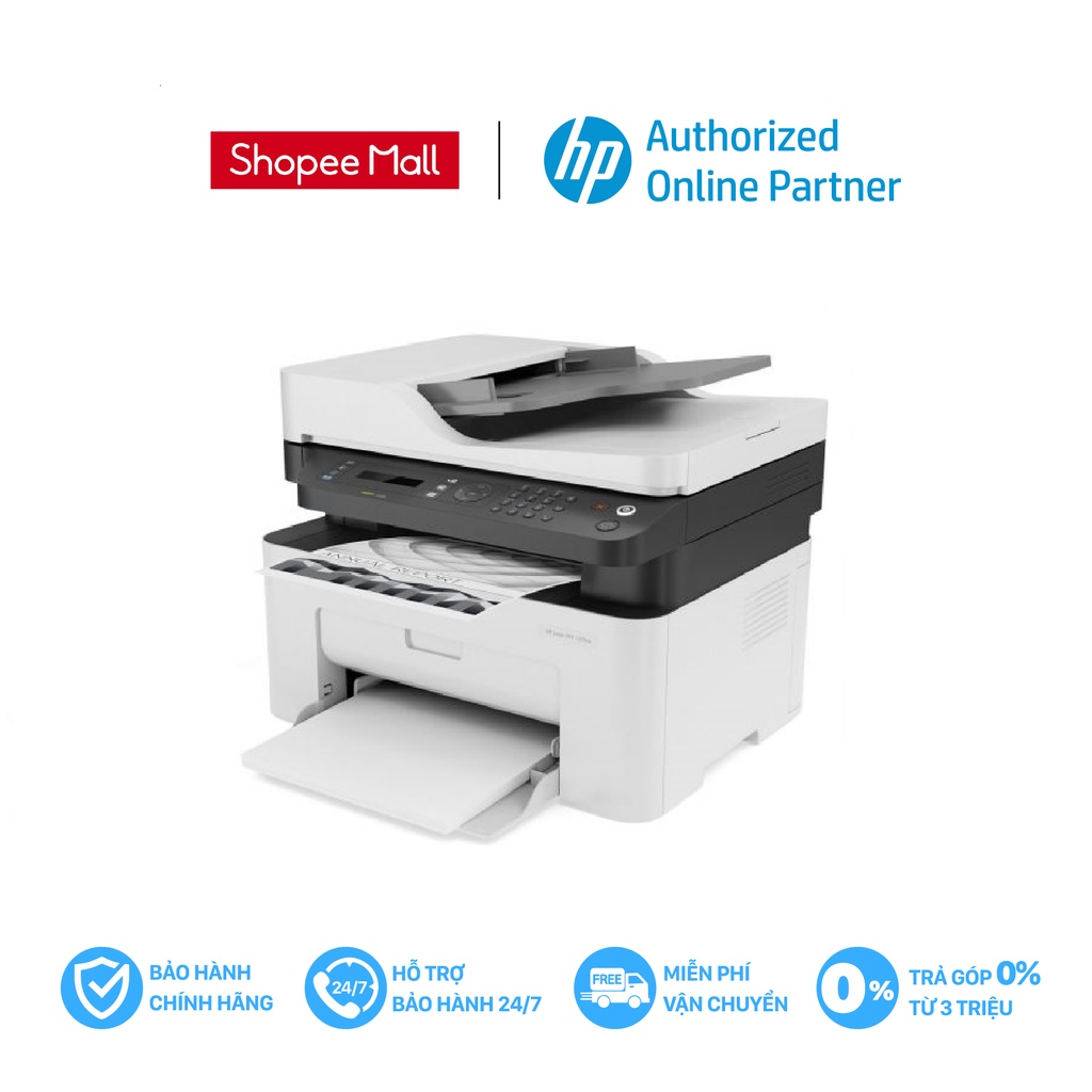 Máy in đa chức năng (In, copy, scan, fax) đen trắng HP LaserJet MFP 137fnw_4ZB84A