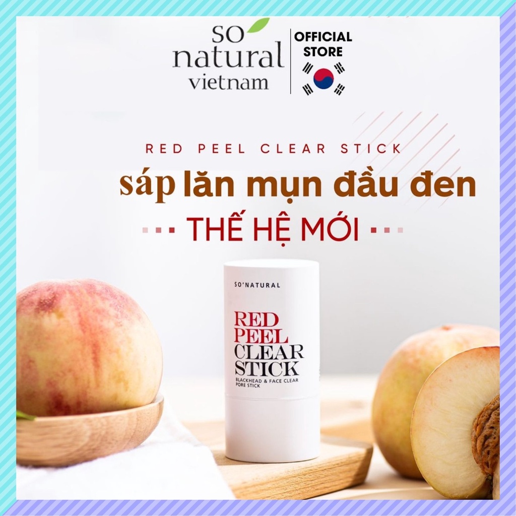 SO NATURAL HÀN QUỐC - THANH LĂN GIẢM MỤN ĐẦU ĐEN - RED PEEL CLEAR STICK PORE BLACKHEAD & FACE 23G