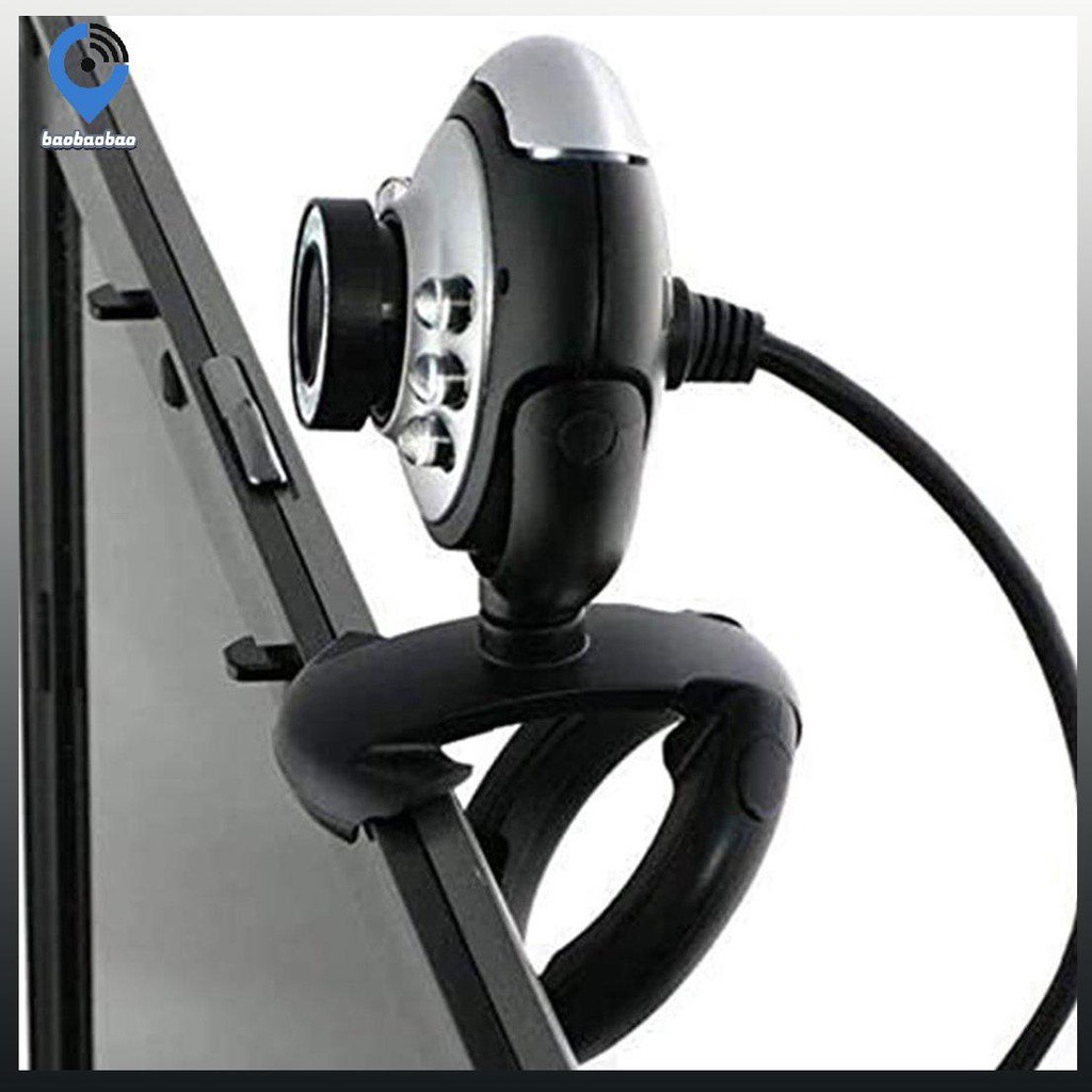 (Bảo hành 06 tháng) Webcam Kẹp màn mini có mic 6led dùng cho máy tính có tích hợp mic và đèn Led trợ sáng-Webcam để bàn