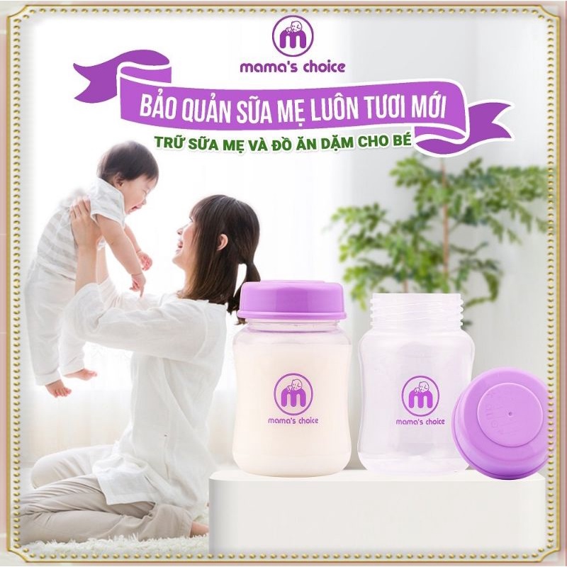 Bình Đựng Trữ Sữa Cổ Rộng Mama's Choice 180ml | Tương Thích Các Loại Máy Hút Sữa Cổ Rộng Spectra, Avent
