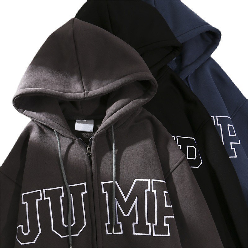 Áo khoác nam nữ áo khoác nỉ có mũ trùm đầu in chữ JUMP, áo khoác hoodie form rộng unisex kiểu dáng thời trang năng động