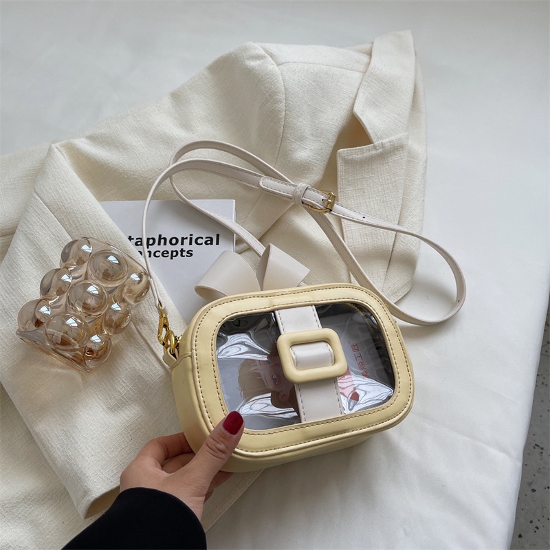 Túi Đeo Chéo Hình Vuông Nhỏ Màu Trong Suốt Dễ Phối Đồ Thời Trang Cho Nữ