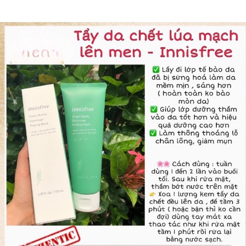 Mặt Nạ Tẩy Da Chết Innisfree Green Barley Gommage Peeling Mask 120ml của Hàn Quốc myphamhocngan