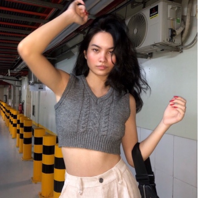 Áo Gile Len Thừng 3 phối màu Frankee - Cable Wool Knit Vest - Local Brand Chính Hãng | BigBuy360 - bigbuy360.vn