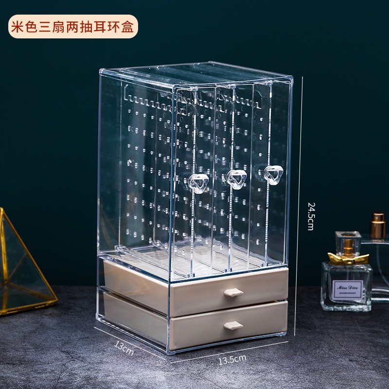 Wyoming060 Treo đồ trang sức Hộp tổ chức trưng bày rõ ràng Đế có ngăn kéo cho vòng cổ nhẫn bông tai