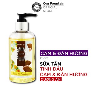 Sữa Tắm Dưỡng Ẩm Sáng Da Tinh Dầu Cam & Đàn Hương Om Fountain 250ml