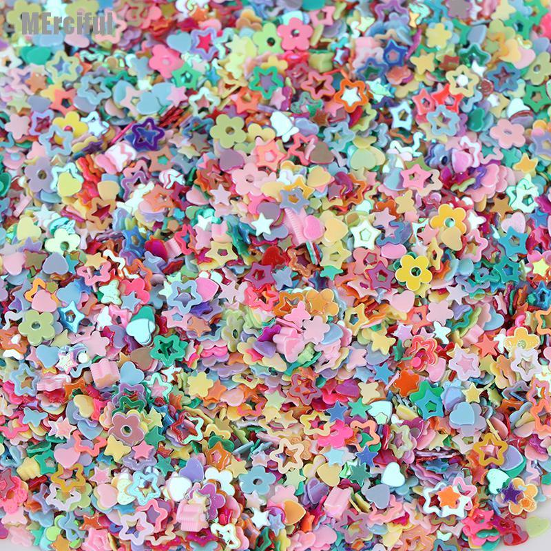 Hạt kim tuyến hình ngôi sao/ trái tim lấp lánh dùng để trang trí 15g