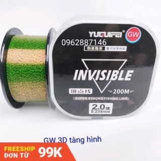 Cước câu cá gw 3d 200m tàng hình siêu bền