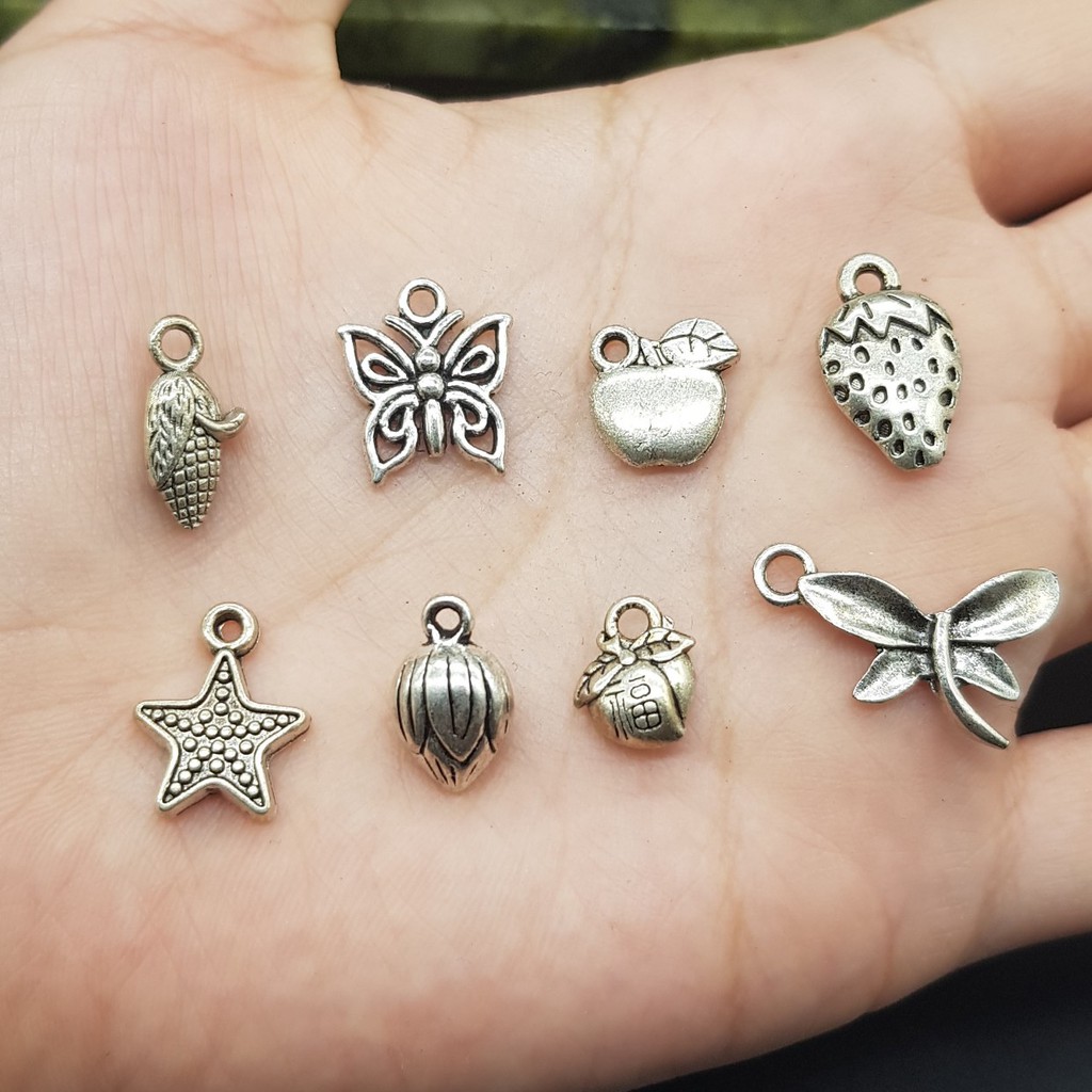 Charm hình Trái cây - Con bướm dạng treo, dạng nối phối vòng - Mỹ ký (tỉ lệ bạc 5%)