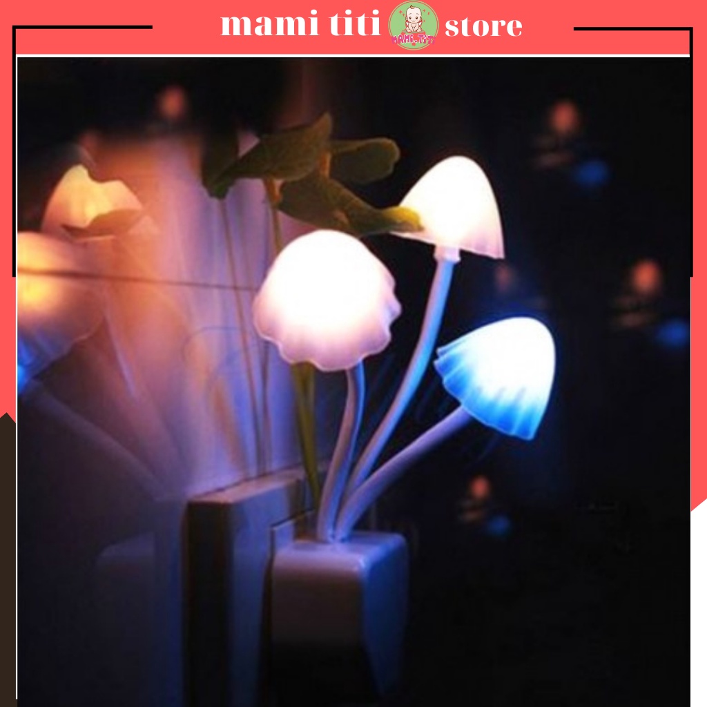 Đèn ngủ cảm ứng 220V Công Xuất 0.2W ánh sáng hình nấm tự sáng khi trời tối - MAMI.TITI