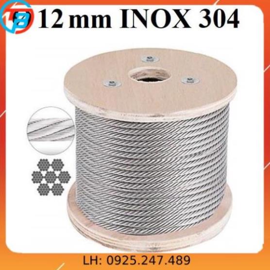 Dây cáp Phi [ 12mm ] INOX 304 CÁP THÉP Thái Bình VinàN