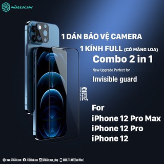 BỘ KÍNH CƯỜNG LỰC IPHONE 12 - 12 PRO - 12 PRO MAX NILLKIN HD 2 IN 1 CHÍNH HÃNG [NEW SALEOFF]