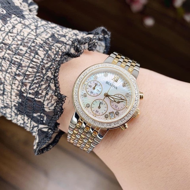 Đồng hồ nữ Bulova 98R214 Chronograph - máy Quartz - chống nước 30m - size 30mm chính hãng | BigBuy360 - bigbuy360.vn