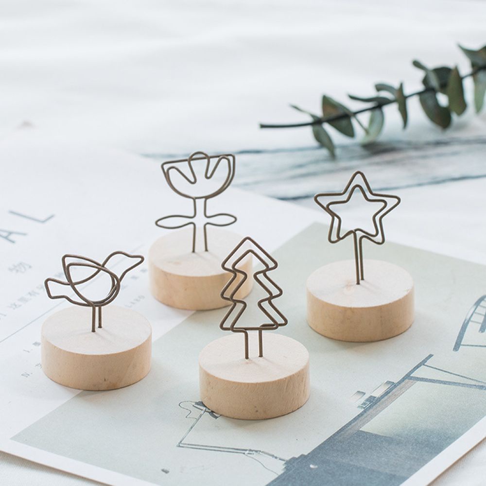 Giá đỡ khung ảnh/ thẻ ghi chú bằng gỗ hình tròn trang trí bàn DIY