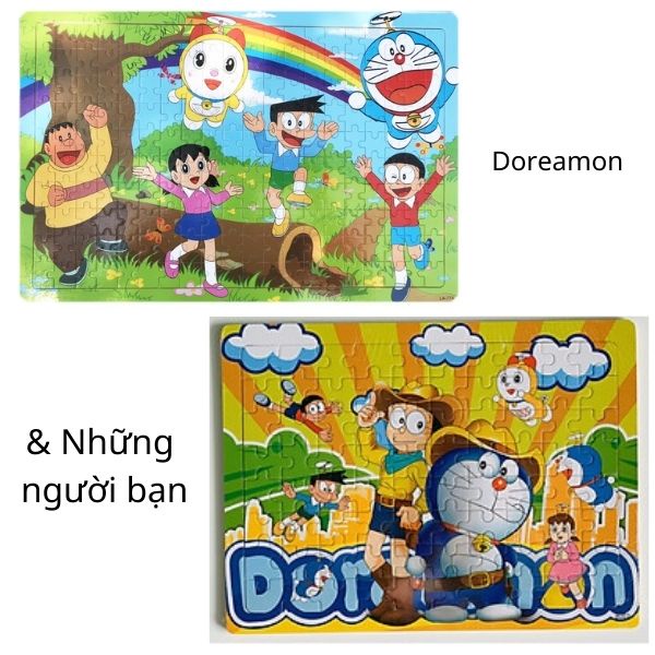 Tranh ghép mảnh các nhân vật hoạt hình phim Doremon