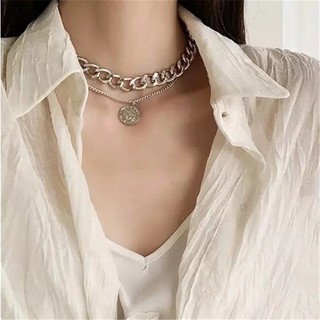 Vòng cổ Hai Lớp Mặt Trái Tim Phong Cách Hip Hop