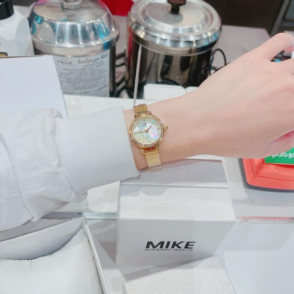 Đồng hồ nữ dây kim loại Mike 8401L mặt tròn chính hãng, chống nước bảo hành 12 tháng