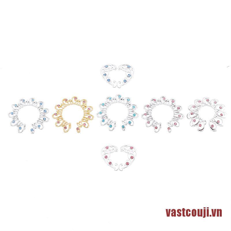 Bộ 2 Vòng Kẹp Núm Vú Giả Bằng Thép Không Gỉ Không Cần Khoan Lỗ