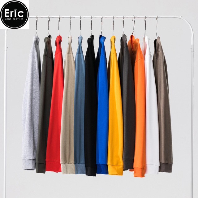 Áo nỉ nam nữ chất da cá form rộng basic nhiều màu, áo thun nam nữ dài tay form rộng A68 Eric Fashion