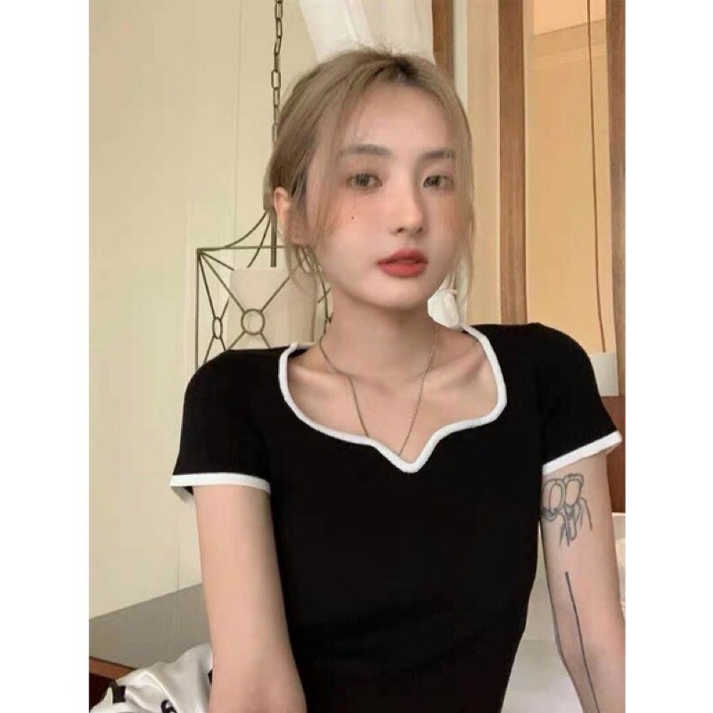 - PH - ÁO CỔ V PHỐI VIỀN TRẺ TRUNG XINH SẮN - PH -