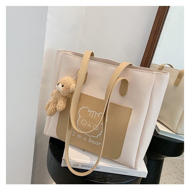Túi xách nữ công sở ngăn rộng hình gấu đựng vừa khổ A4 - Shoptido store