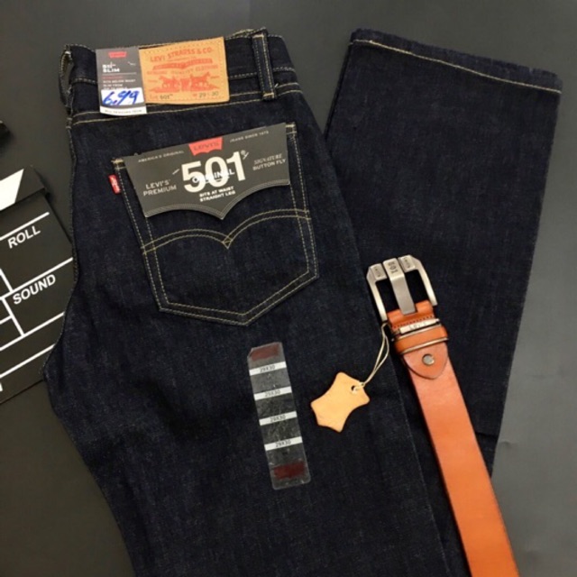 Quần jean nam VNXK LE.VIS xanh đen cao cấp - ống suông - Co giãn nhẹ hợp thời trang 2019 | BigBuy360 - bigbuy360.vn