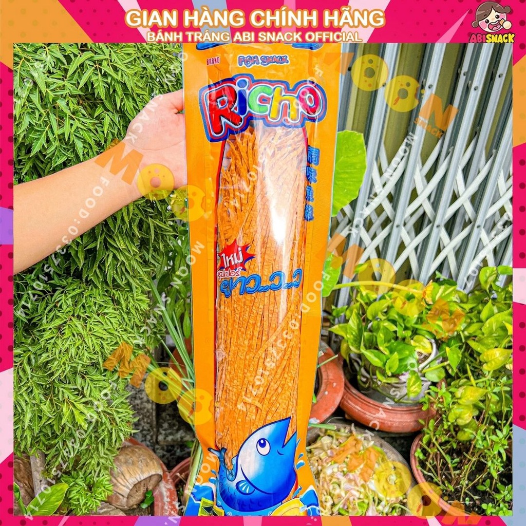 Snack khô cá sợi Thái Lan khổng lồ đủ 5 vị hàng chuẩn Thái Lan gói siêu to khổng lồ ăn vặt Moon Snack Food