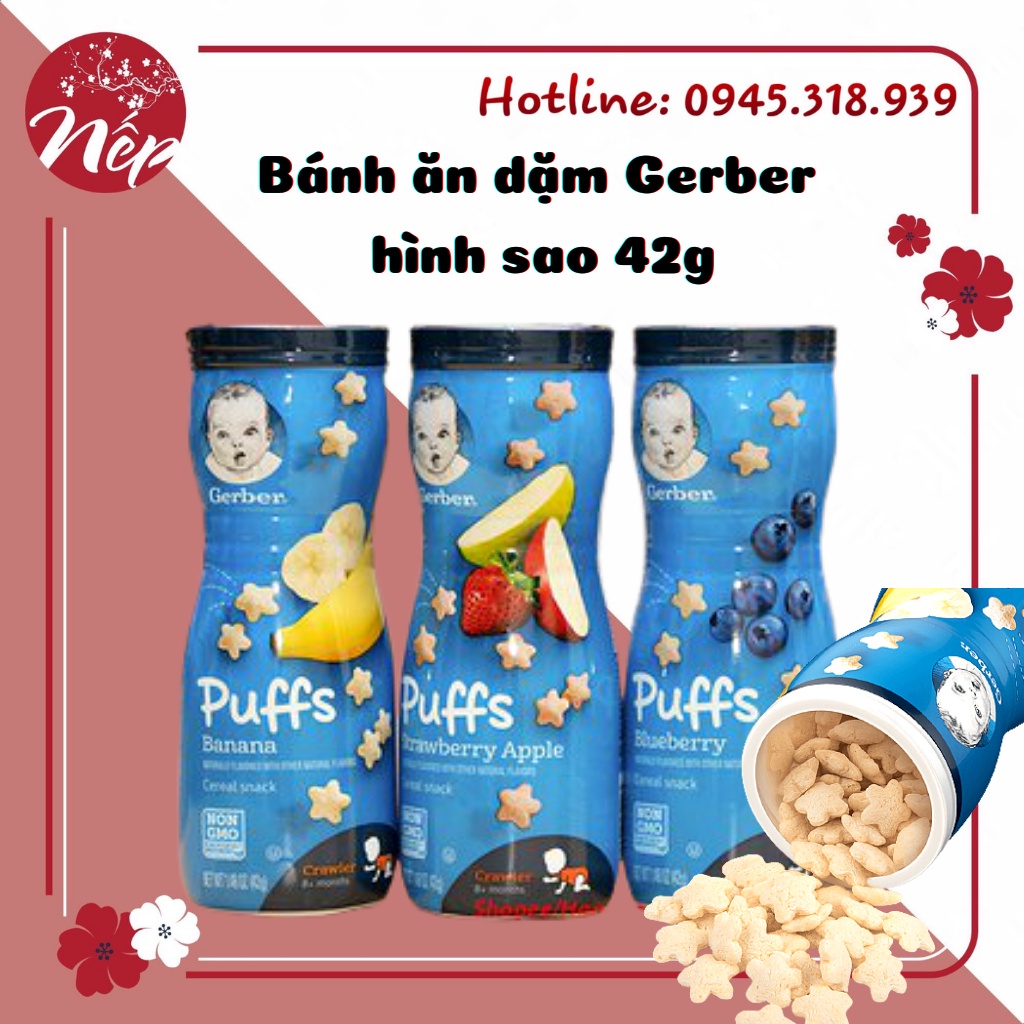 Bánh ăn dặm Gerber hình sao 42g (Date: 2023)