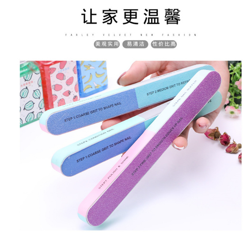 Cây dũa móng sáu mặt in hai mặt dùng để đánh bóng móng tiện dụng