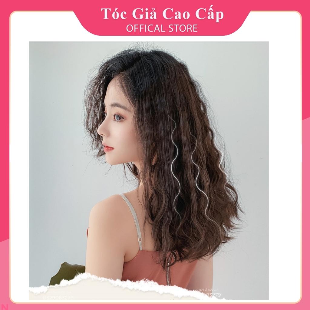Tóc giả kẹp chữ U xù ngắn 40cm, ku18