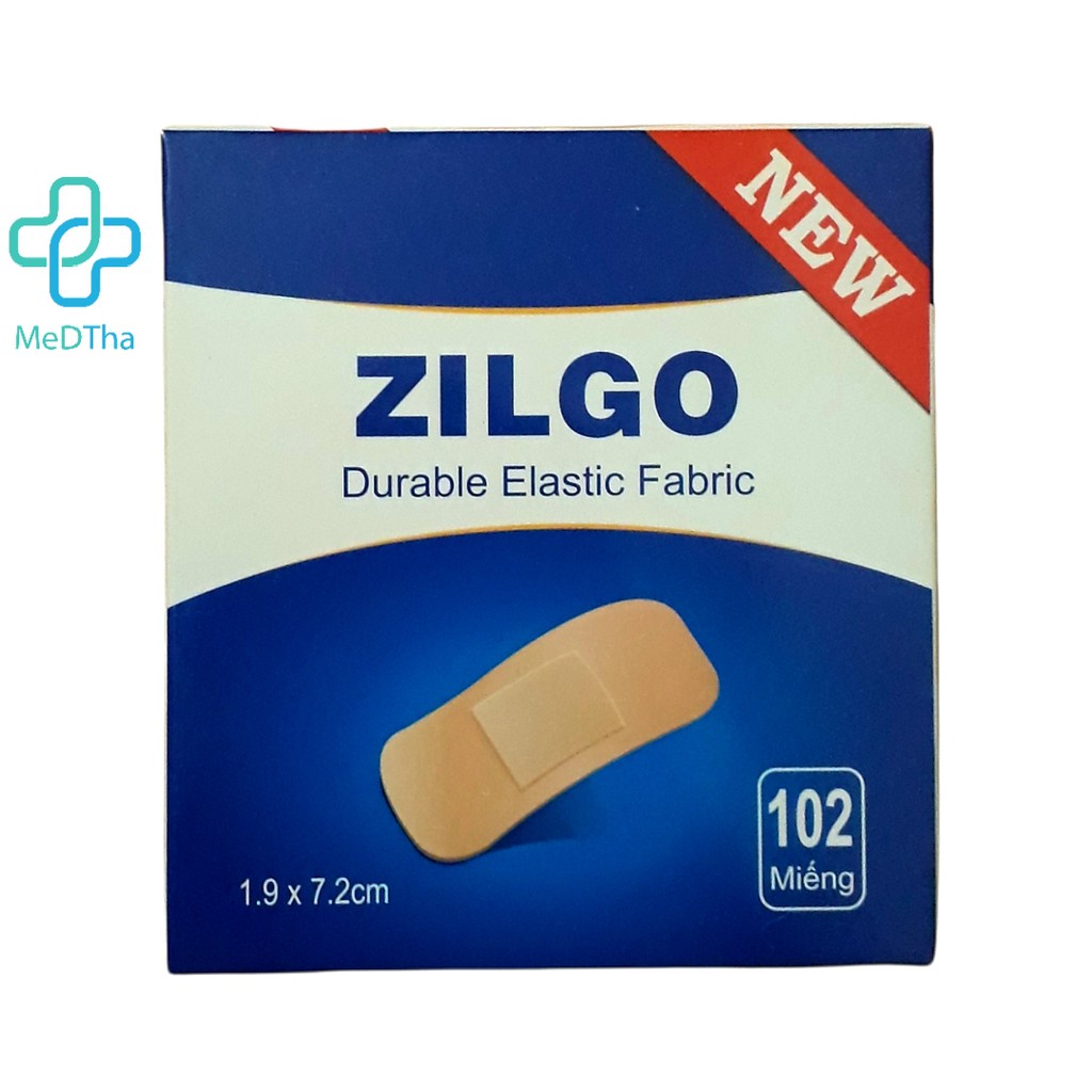 Băng Cá Nhân Zilgo (Durable Elastic Fabric) - Băng Vết Thương Nhỏ, Mụn Trứng Cá (Hộp 30 miếng / 102 miếng) [Chính Hãng]