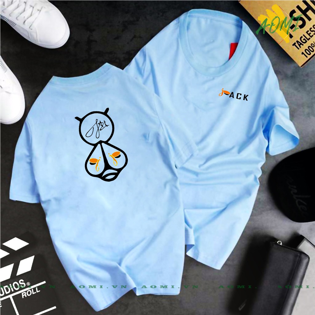 ÁO THUN KIỂU UNISEX AOMI J97 ĐOM ĐÓM LOGO JACK TAY NGẮN TAY LỠ NAM NỮ GIA ĐÌNH CẶP ĐÔI CHẤT LƯỢNG CAO