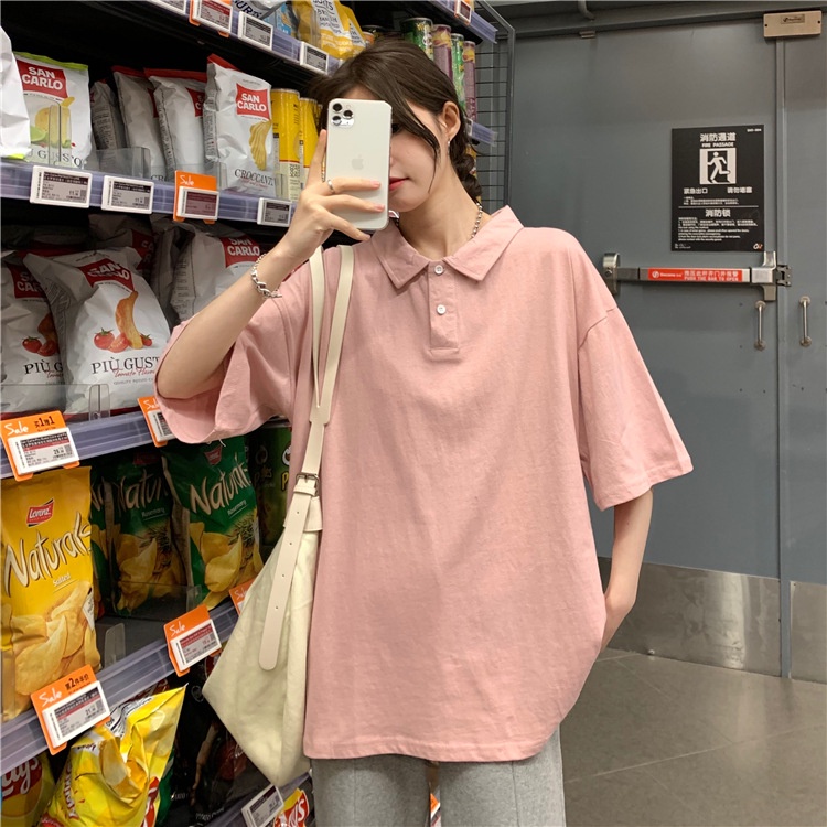 Áo Sơ Mi Polo Nữ Rời Tay Ngắn Unisex Áo Thun Nữ Tay Ngắn Phù Hợp Với Tất Cả Trận Đấu Chắc Chắn