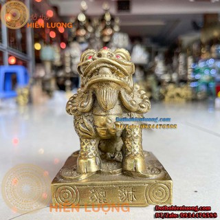 Tượng kì lân bệ vuông bằng đồng - tứ linh phong thủy