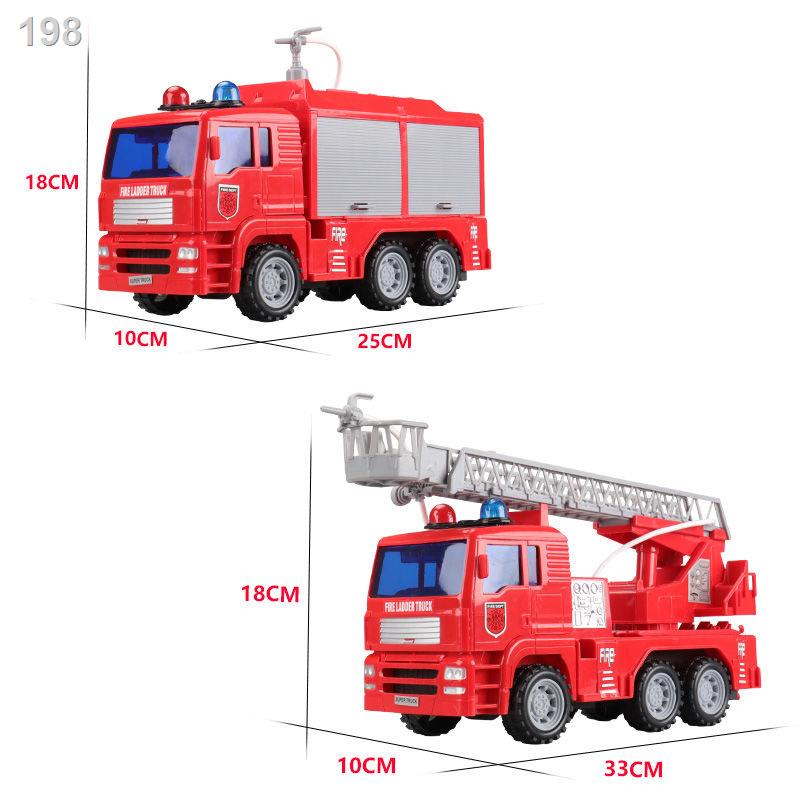 【2021】Bộ đồ chơi xe cứu hỏa phun nước mô hình lớn dành cho trẻ em thang quán tính tải kỹ thuật bé trai