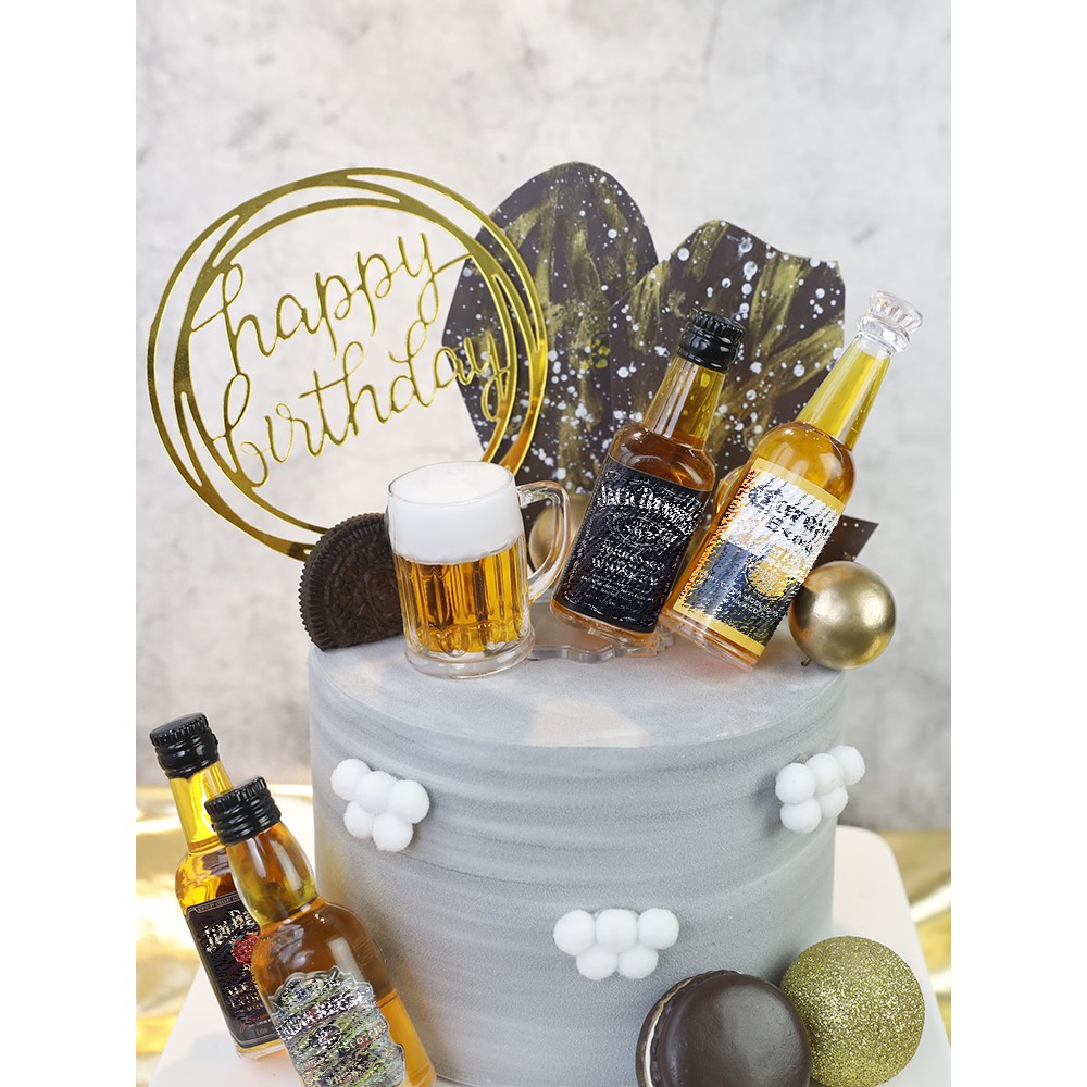 Mô hình chai trang trí bánh kem_Phụ kiện trang trí bánh sinh nhật