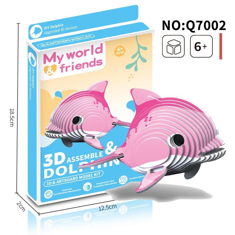 Mô Hình Đồ Chơi Lắp Ráp Khủng Long Hoạt Hình 3D Bằng Giấy Cho Trẻ Em